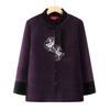 Roupas de Outono para Idosos, Roupa para Banquete de Casamento da Vovó, Estilo Chinês, Casaco Feminino para Mãe, Roupa Festiva Elegante para Esposa