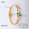 Joyería para Manos Europea y Americana Anillo Geométrico Corte de Línea Árbol de la Vida Diamante de Barro Incrustado Accesorios de Pulsera Pulsera de Acero de Titanio para Mujeres