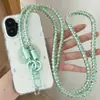 Cordón Original para Teléfono Móvil, Cadena Cruzada, Correa para el Cuello con Perlas, Cordón de Cristal, Cadena Multifuncional para Teléfono Móvil, Cuerda Antiperdida