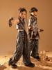 Moda Infantil Street Dance Hip Hop Ropa Infantil Marca de Moda Hip Hop Ropa Popular Holgada para Niña Estilo Tierra Desgastada Ropa para Actuación de Danza Jazz
