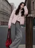 Chaqueta de algodón acanalado para mujer, estilo corto, nueva colección 2026, de alta gama y moderna, casual, entallada a la cintura, prenda de abrigo de color liso para otoño e invierno