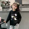 Camiseta de Manga Longa para Meninas 2026 Primavera/Outono Novo Estilo Crianças Estilosa Média/Grande Crianças Algodão Puro Desenho Animado Camada Base Top Tendência