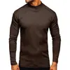 Camiseta interior negra de alta gama para hombre, de manga larga, corte ajustado, con cuello, adecuada para primavera y otoño