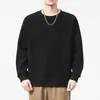 Marca de Alta Gama Tendência Moletom Básico Simples Pesado Masculino Preto Damasco Pronto para Usar Estilo Casual Pulôver Sem Capuz