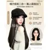 Gorro de peluca de una pieza para mujer, nuevo estilo retro de gorra delantera otoño/invierno 2026, gorro de peluca de cabello largo liso natural para uso diario