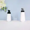En stock botella cónica blanca de espuma de 60 ml, botella espumadora de PET para mousse de 100 ml, dispensador portátil de espuma facial