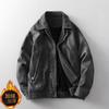 Roupas Masculinas Transfronteiriças Amazon Outono e Inverno 2025 Jaqueta Solta Retro Americana Jaqueta de Couro Jaqueta de Veludo Costurada Falsa de Duas Peças