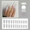 24 piezas de pegatinas para uñas de color sólido, producto terminado para los mercados europeos y americanos transfronterizos, uñas postizas desmontables, puntas de uñas ponibles para puestos