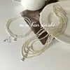 Pingente de Urso em Prata de Lei S925 Onihan Colar de Pérola Natural Corrente de Clavícula de Pérola de Luxo Leve Francês High-end