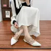 Sandalias de Tacón de Cuña con Remaches, Punta Fina, Medio Abiertas en la Espalda, Slip-On, Punta Cerrada, de Moda, Versátiles para Mujer, Uso en Exteriores