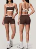 Conjunto de dos piezas de tank top y shorts ajustados sexy para fitness, yoga, running al aire libre y deportes, europeo y americano transfronterizo