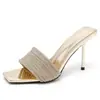 Sandalias Chuyuji 2026 Modelo Nuevo con Tira de Pedrería Dorada para Mujer, Tacones Altos de Verano con Tacón Fino y Punta Abierta, Modernas para Usar al Aire Libre