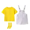 Conjunto de Macacão Curto para Performance Infantil Meninos Meninas Calça Colorida com Suspensório Foto de Formatura Dopamina Metabo