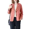 Chaqueta Corta para Mujer 2026 Primavera y Otoño Nuevo Estilo Artístico Talla Grande Holgada Casual Socialite Manga Larga Blazer Abrigo