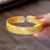 Pulsera de Oro Arena Vietnamita, Aleación de Cobre, Larga Duración, Antiguo Sutra del Corazón, Pulsera de Aliento de Bebé para Mujer, Joyería de Oro Imitación