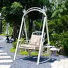Cadeira de balanço para pátio para adultos, assento único interno e externo, cadeira de balanço popular para jardim, varanda, terraço de casa