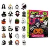 Nuevo colgante acrílico de caja sorpresa para decoración de Halloween, patrones de calabaza, gato y bruja para decoración de jardín exterior