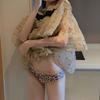 Ropa Interior de Encaje para Niñas Estilo Japonés Estampado de Cuadros Leopardo para Mujer Triángulo de Cintura Baja Seda de Hielo Impresa Vaina