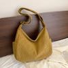 Bolso de pana individual exterior para mujer, de gran capacidad, nuevo bolso bandolera de hombro combinable para otoño e invierno 2024, bolso de viaje tipo bola de masa.