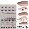 FULL BEAUTY pegatinas de arte para uñas transfronterizas francesas dulces simples corazón negro lunares plateados pegatinas de arte para uñas
