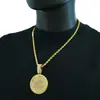 Hip-Hop Transfronterizo Nuevo Producto Rueda de Fuego Completa Diamante Aleación Colgante Cadena Cubana Hip-Hop Collar para Hombre Fabricante