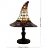 Lámpara de Sombrero de Bruja de Vidrieras Transfronteriza Lámpara de Sombrero de Bruja de Halloween Decoración del Hogar Lámpara de Mesa