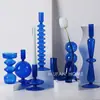 Venta al por mayor, candelabro creativo de vidrio de colores retro, candelabro de lujo para decoración de mesita de noche, vela, accesorios para cenas