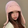 Gorro de punto rosa estilo coreano para mujer, perfecto para otoño e invierno, te mantiene abrigada, protege tus orejas, hace que tu cara se vea más pequeña y es un gorro de punto versátil