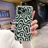 Lista Transfronteriza Abstracto Líneas Verde Oscuro Funda para iPhone 17 Teléfono Retro Funda Suave Transparente Antideslizante Apple 16Pm