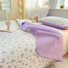 Cubrecama Acolchado de Algodón Lavado Estampado Estudiante Pieza Única Tatami Sábana Gruesa Juego de Tres Piezas para Todas las Estaciones