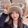 Gorro de Lana Tejido Cálido para Otoño e Invierno para Mujer, Gorro con Protección para los Oídos para Mamá Ciclista, Gorro Integrado con Bufanda, A Prueba de Frío