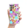 Popular no Japão e na Coreia, Capa Patchwork Colorida em Formato de Coração Adequada para Samsung S25, Capa de Celular Feminina, Capa Macia Transparente para Galaxy 23