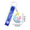 Nuevo llavero de Sanrio con diseño de luna de dibujos animados, pequeño colgante de PVC, pegamento flexible, llavero tridimensional antipérdida.