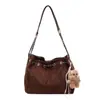 Bolso de Cadena Retro de Aspecto Elevado para Mujer 2025 Nuevo Bolso Cubo de Gamuza Gran Capacidad Bolso de Hombro Único para Mujer