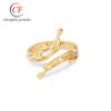 Anillo Abierto de Acero Inoxidable y Acero de Titanio con Textura Fluida Simple de Diseño de Nicho Original INS Coreano para Mujer Fábrica de Dongguan