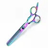 Tijeras de peluquería de color de 6 pulgadas de alta calidad con tornillo alto tijera recta tijera plana tijera de dientes tijera fina 6H
