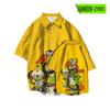 2023 nueva camisa de flores con patrón de monstruito AliExpress Amazon venta caliente ocio moda callejera talla europea camisa para hombre y mujer