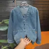 Outono 2026 Nova Moda Masculina de Luxo Tamanho Plus Camisa Jeans Marca Tendência Jaqueta Masculina Gola V Manga Longa Solta Costurada