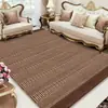 Alfombra Transfronteriza Geométrica de Lujo Ligero Estilo Americano, Rayas Simples, Lavable, Antideslizante, Adecuada para Sala de Estar y Dormitorio, Plegable