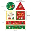 Calcomanías decorativas navideñas Papá Noel autoadhesivas alce muñeco de nieve regalo Redondas Cuadradas autoadhesivas calcomanías decorativas