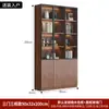 Gabinete de libros usados estilo retro personalizado puerta de vidrio exhibición gabinete de vino sala de estar del hogar estantería integrada de pared a techo mano