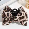 Moda Vintage Personalidade Estampa de Leopardo Laço Presilha de Cabelo Versátil Elegante Parte de Trás da Cabeça Coque Presilha Tubarão Acessório de Cabelo