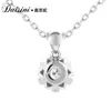 Nuevo Colgante de Plata de Ley S925 Daisini con Diamante Moissanita de 50 Puntos, Cadena Geométrica de Corazón de un Solo Diamante para Clavícula para Mujeres, Moda Ins