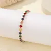Pulsera de lujo de circonita brillante y colorida más vendida transfronteriza, joyería de alta gama simple y de nicho con incrustaciones de circonita al por mayor