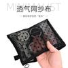 Celebridad de Internet Transfronteriza Caliente Flocking Amor Malla Transparente Bolsa de Almacenamiento Nicho Ins Viaje Almacenamiento para Lavado Bolsa Cosmética