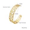 Pulsera de acero de titanio de alto sentido que no se desvanece estilo INS de Europa y Estados Unidos, tendencia de personalidad, trébol de cuatro hojas, pulsera de acero inoxidable en forma de C para mujer