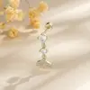 Pendientes de Hueso de Oreja de Hensen de Estilo Retro Nuevo de Alta Gama con Tornillo de Cola de Pez Dorado y Varilla Giratoria