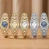 Gedi Moda Tendência Sudeste Asiático Mais Vendido Relógio de Pulso Feminino Liga Metal Gemas Incrustadas Fábrica de Origem Personalizado Relógio de Quartzo