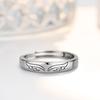 Anillo de pareja de alas dobles de plata de ley S925 de ala a ala un par de anillos de alas de ángel coreanos ins regalo del día de San Valentín