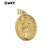 Wt-Jfe143 Design Europeu e Americano Série Escultura Religiosa Colar Pingente Oval de Latão Acessórios de Cobre